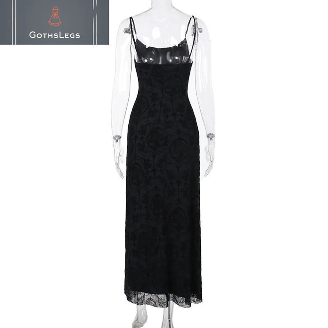 Additional Image for Dark Cross Mesh Gothic Sling Party Dress