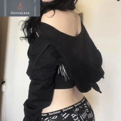 Womens Cyber Goth Hooded Coat Jacket