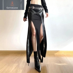 Gothic Punk Patchwork Midi Skirt