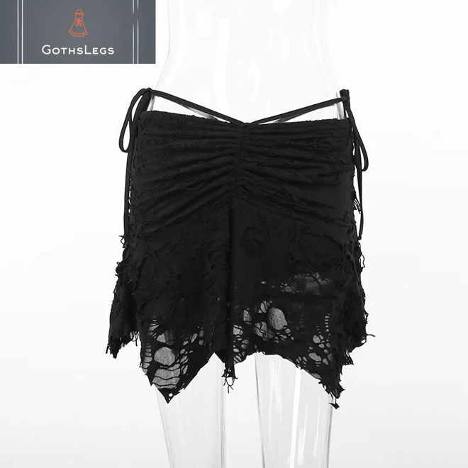 Additional Image for Gothic Irregular Hem Mini Skirt