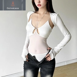 Gothic Hollow Out Bodysuit Set
