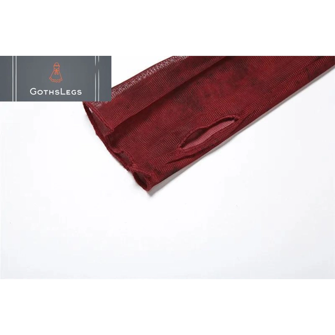 Additional Image for Gothic Mesh Hooded Streetwear Top