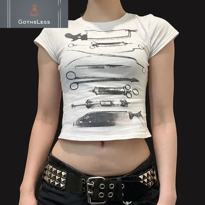 Additional Image for Goth Acubi Anime Crop Tee