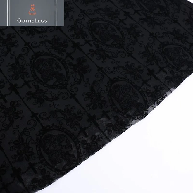 Additional Image for Dark Cross Mesh Gothic Sling Party Dress