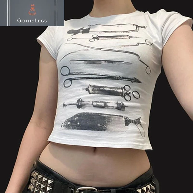 Additional Image for Goth Acubi Anime Crop Tee