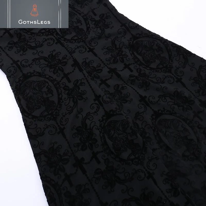 Additional Image for Dark Cross Mesh Gothic Sling Party Dress
