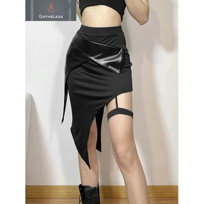 Additional Image for Gothic Patchwork High Waist Mini Skirt