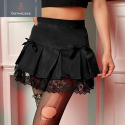Gothic Lace High Waist Mini Skirt