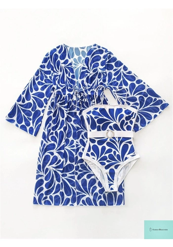 Sexy Monokini Swimsuit with Kimono Cover