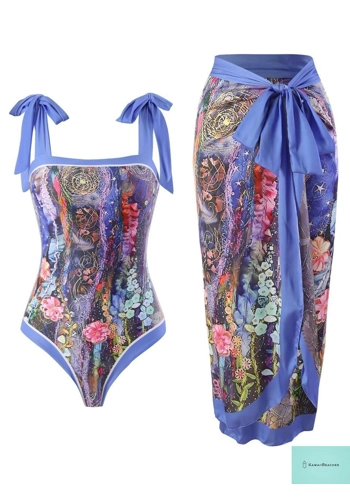 Vintage Lace-Up Swimsui..