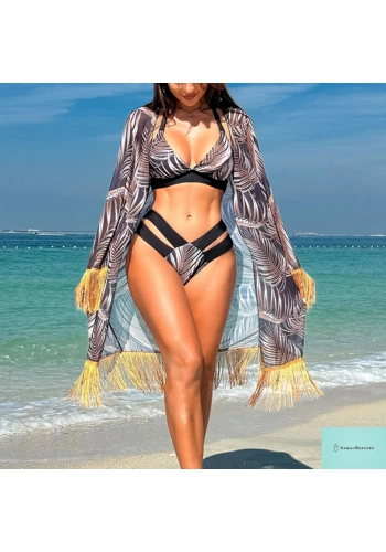 Tropical High Waisted Bikini Set