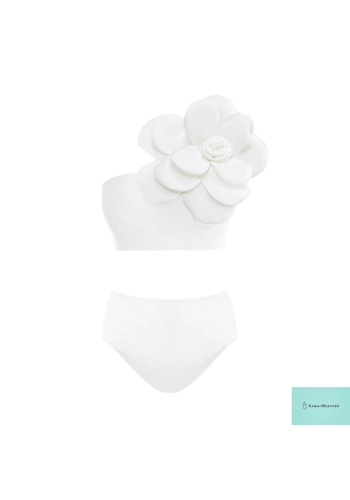 High Waist Ruffled Print Bikini Set