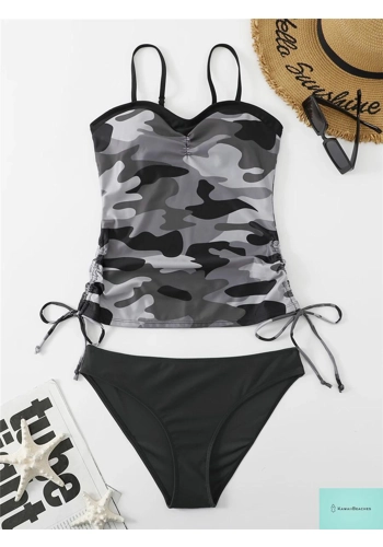 KawaiiBeaches Strap Printed Tankini Set