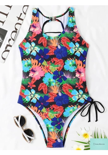 Lace Up Backless One Pi..