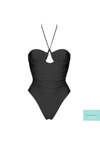 Retro Chic Solid One Piece Swimsuit