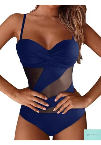 Elegant Backless Mesh One-Piece Swimsuit