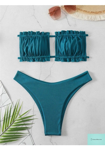 Kawaii Beaches Back Lace Up Bikini Set