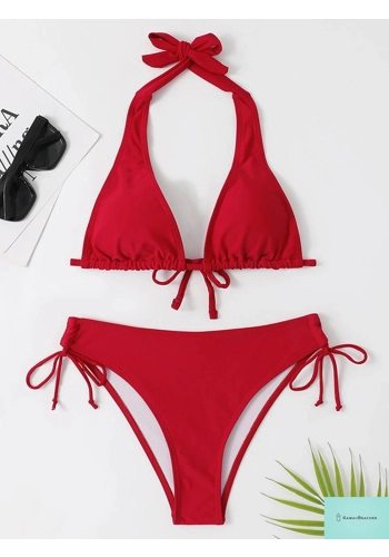 Halter Triangle Padded Bikini Set for Women