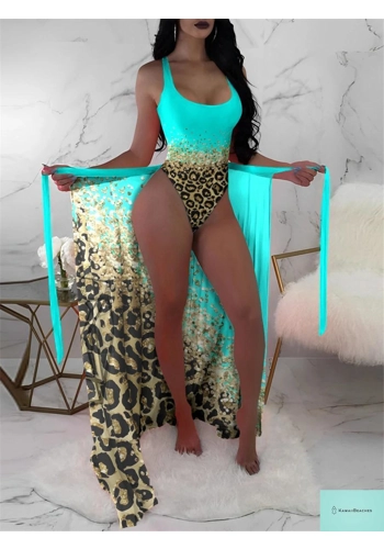 Floral Print Beach Bodysuit and Skirt