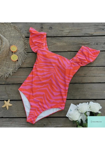 Ruffle V-Neck One Piece..