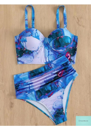 Kawaii Butterfly Print High Waist Bikini