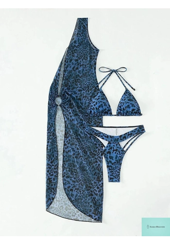 Leopard Print Cut Out Bikini Set