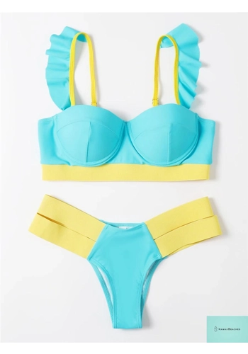 Kawaii Solid Bandage Push Up Bikini