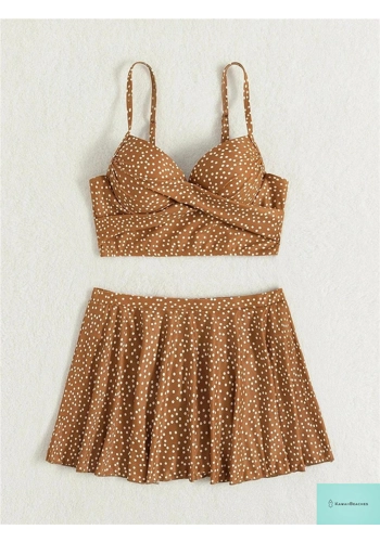 Floral Cross High Waist Bikini Swimsuit