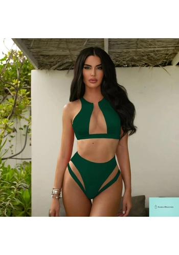 Floral High Waist Ruffle Bikini Set