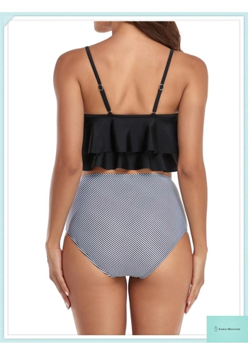 Ruffle Floral High Waist Bikini