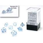 Chessex - Mini Borealis Polyhedral 7 Die Set - Luminary Icicle light Blue