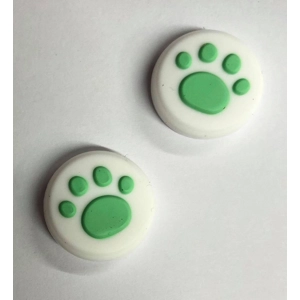 Nintendo Switch Silicone Cat Paw Design Thumb Grip - White/Green