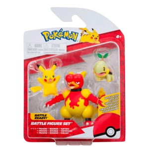 Pokémon Battle Figure Set - Pikachu, Magmar and Turtwig