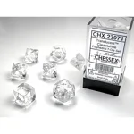 Chessex - Translucent Polyhedral 7 Dice Set - Clear & White