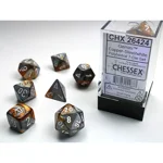Chessex - Gemini Polyhedral 7 Dice Set - Copper, Steel & w/White