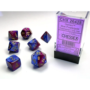 Chessex - Gemini Polyhedral 7 Dice Set - Blue-Purple w/Gold