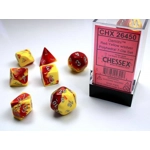 Chessex - Gemini Polyhedral 7 Dice Set - Red-Yellow w/Silver