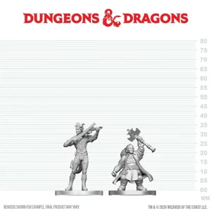 D&D Nolzur's Marvelous Unpainted Miniatures: Tiefling Bard & Dwarf Cleric
