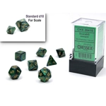 Chessex - Mini Scarab Polyhedral 7 Die Set - Jade & Gold 7-Die Set