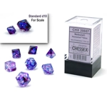Chessex - Mini Nebula Polyhedral 7 Die Set - Luminary Nocturnal Blue