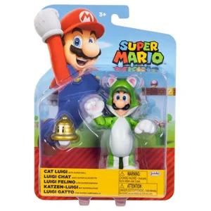 Super Mario 4 Inch Action Figure - Cat Luigi with Super Bell
