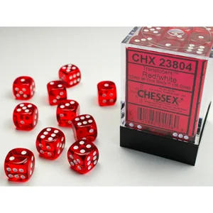 Chessex - Translucent 12mm D6 Dice Block - Green w/white