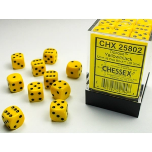 Chessex - Opaque 12mm D6 Dice Block - Yellow w/Black