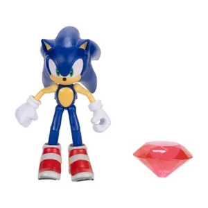 Sonic The Hedgehog 4 Inch Action Figure - Sonic with Red Chaos Emerald Accessory