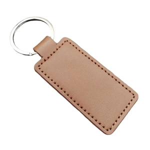 Leather Keyring - Brown Rectangle