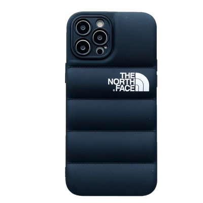 The North Face Puffer Jacket Style Iphone Case Black title=