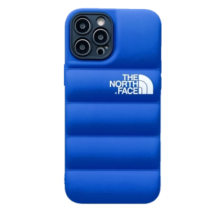 The North Face Puffer Jacket Style Iphone Case Blue