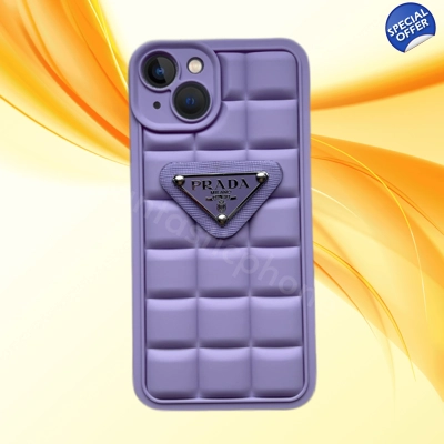 Prada Puffer Style Iphone Case Lilac title=