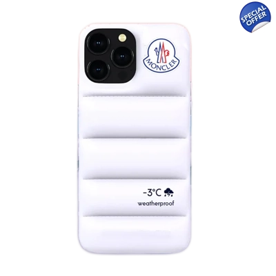 Moncler Puffer Jacket Style Iphone Case White title=