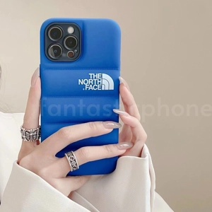 The North Face Puffer Jacket Style Iphone Case Blue